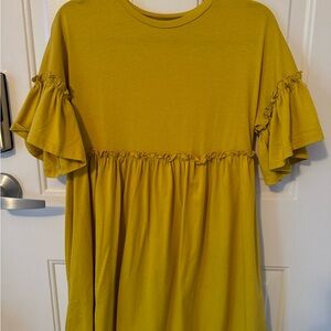 Vibrant Yellow Ruffled Smocked Sundress